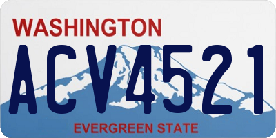 WA license plate ACV4521
