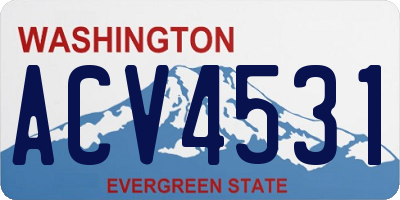 WA license plate ACV4531