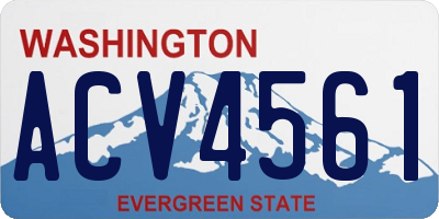 WA license plate ACV4561