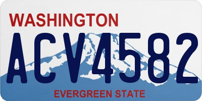 WA license plate ACV4582