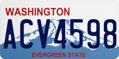 WA license plate ACV4598
