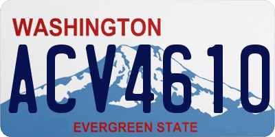 WA license plate ACV4610