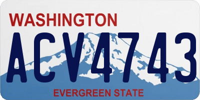 WA license plate ACV4743