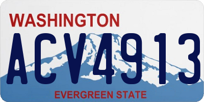 WA license plate ACV4913