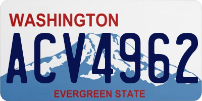 WA license plate ACV4962