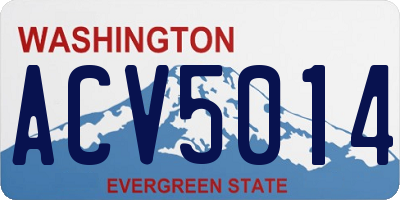 WA license plate ACV5014
