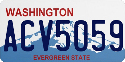 WA license plate ACV5059