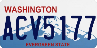 WA license plate ACV5177