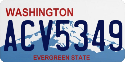 WA license plate ACV5349