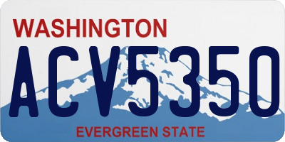 WA license plate ACV5350