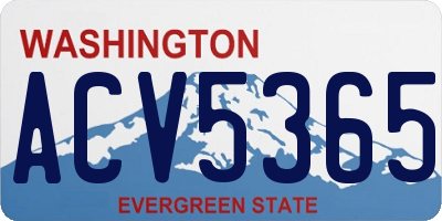 WA license plate ACV5365