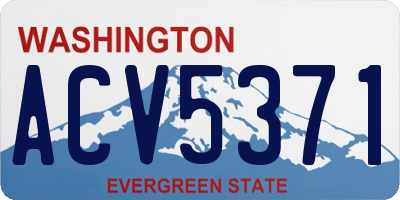 WA license plate ACV5371