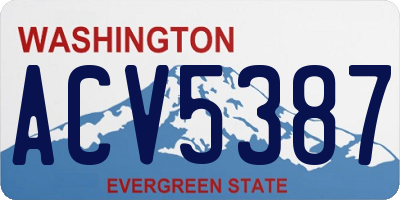 WA license plate ACV5387