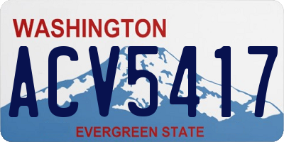 WA license plate ACV5417
