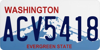 WA license plate ACV5418