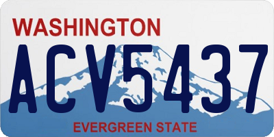 WA license plate ACV5437