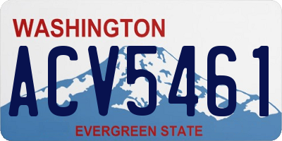WA license plate ACV5461