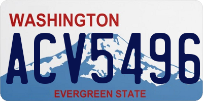 WA license plate ACV5496