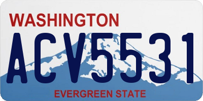 WA license plate ACV5531