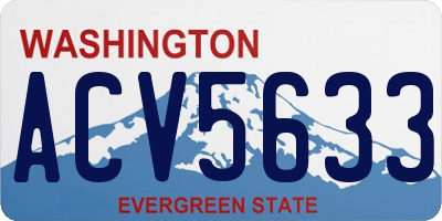 WA license plate ACV5633