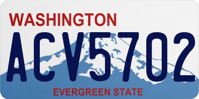 WA license plate ACV5702