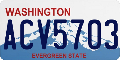 WA license plate ACV5703