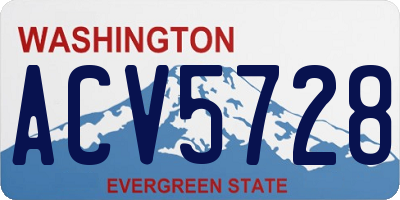 WA license plate ACV5728