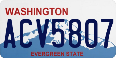 WA license plate ACV5807