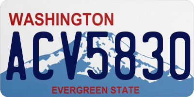 WA license plate ACV5830