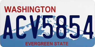 WA license plate ACV5854