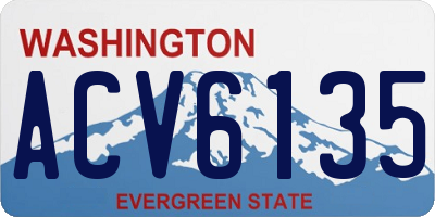 WA license plate ACV6135