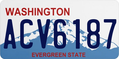 WA license plate ACV6187