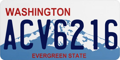 WA license plate ACV6216