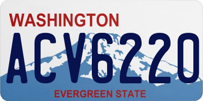 WA license plate ACV6220