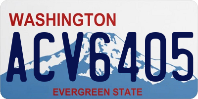 WA license plate ACV6405
