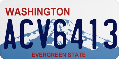 WA license plate ACV6413