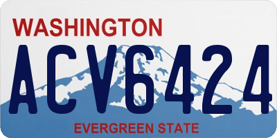 WA license plate ACV6424
