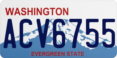 WA license plate ACV6755