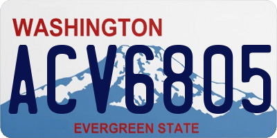WA license plate ACV6805