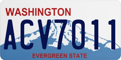 WA license plate ACV7011