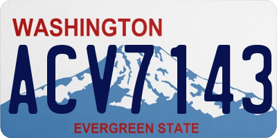 WA license plate ACV7143