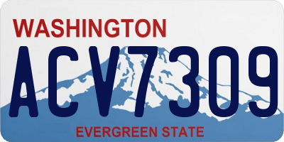 WA license plate ACV7309