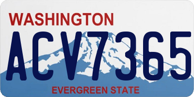 WA license plate ACV7365