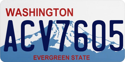 WA license plate ACV7605