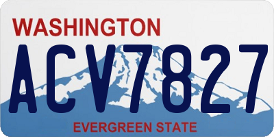 WA license plate ACV7827