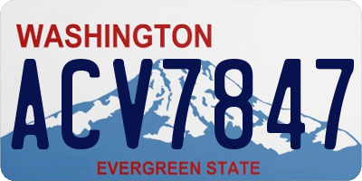 WA license plate ACV7847