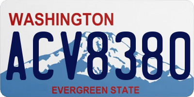 WA license plate ACV8380