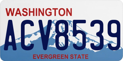 WA license plate ACV8539