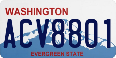 WA license plate ACV8801