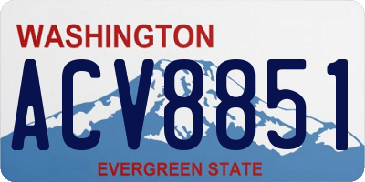 WA license plate ACV8851